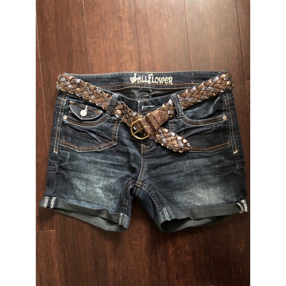 Denim Shorts with Sparkle Belt✨